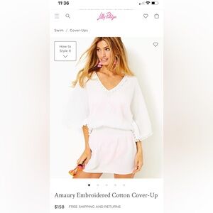 Lilly Pulitzer NWT White Cover-Up Size Small